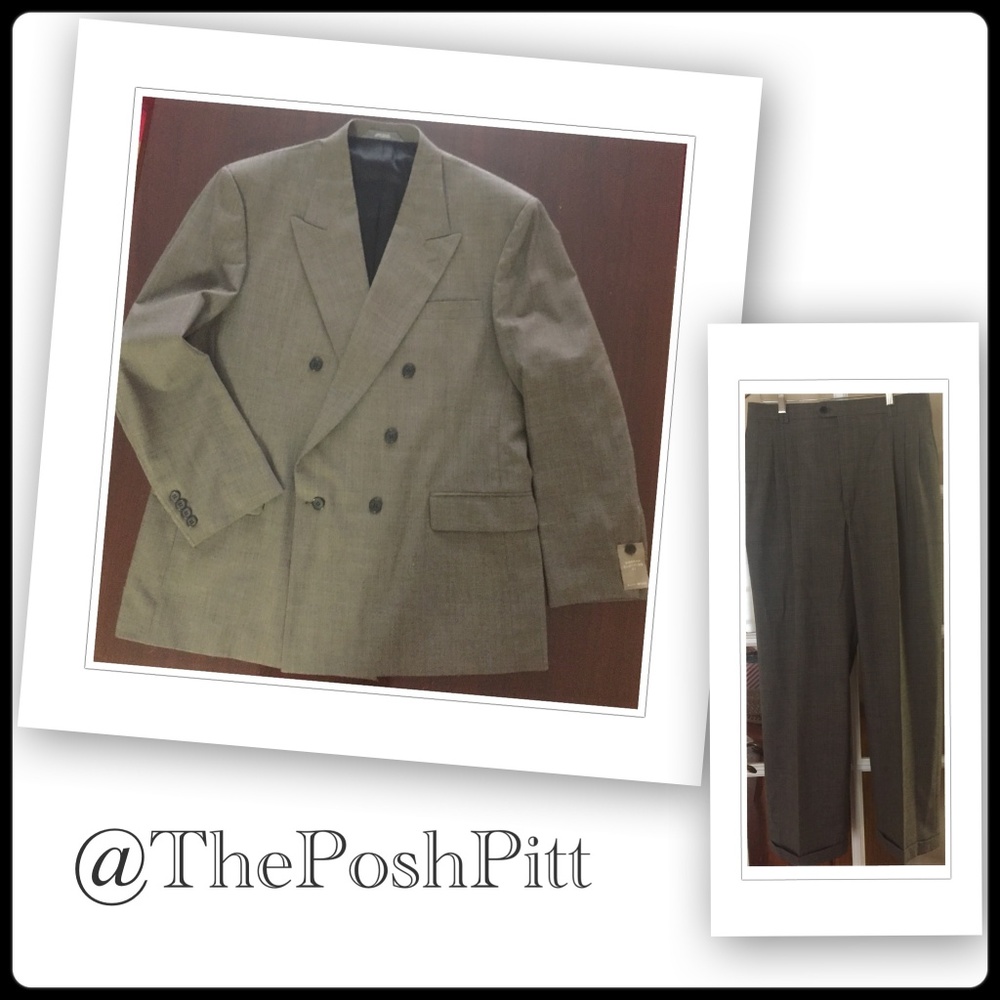 NWT! Haggar Clothing Co. Gray Wool 2 Pc Men's Suit